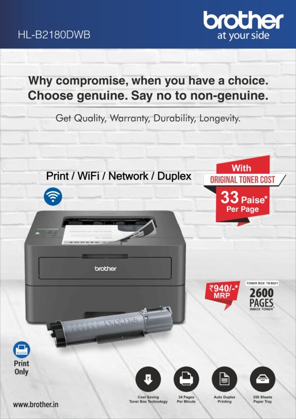 Brother HL-B2180DWB Laser Printer - Image 2