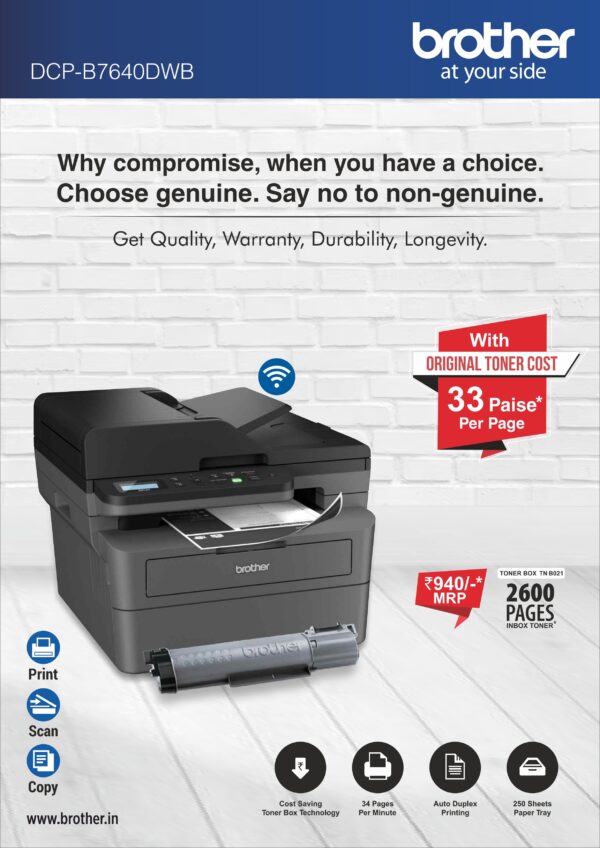Brother DCP-B7640DWB Multi Function Laser Printer - Image 2