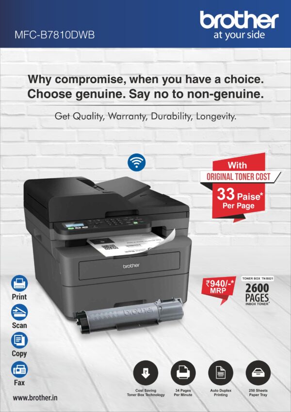 Brother MFC-B7810DWB Multi Function Laser Printer - Image 2